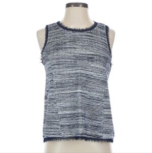 Anthropologie Vanessa Virginia striped tank top with frayed chiffon trim